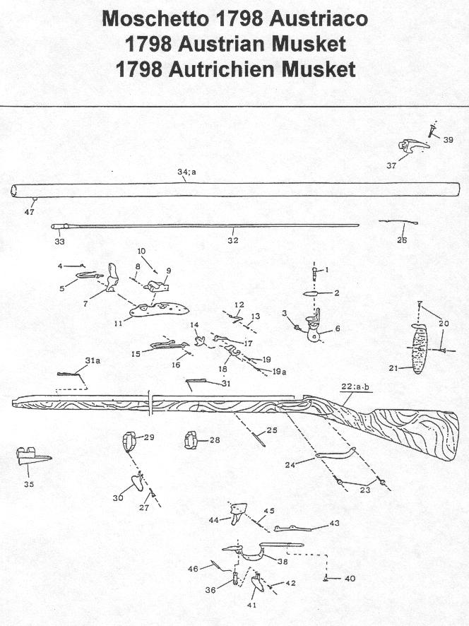 1798 Austrian Musket Teileliste
